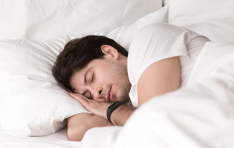 a person sleeping on latex mattress